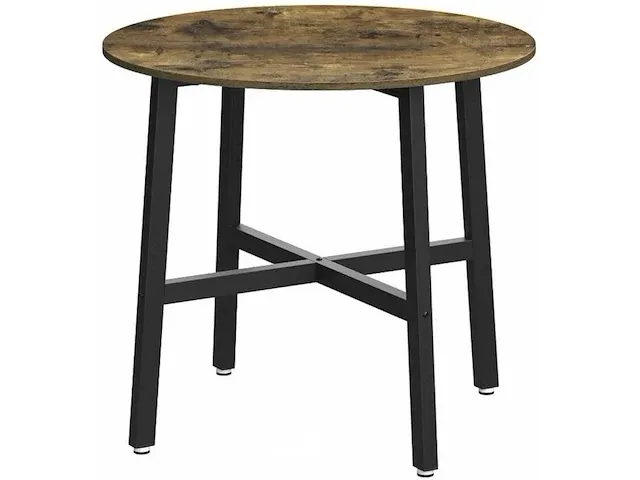 Ronde keukentafel - industrieel - zwart/bruin - 80x75 - afbeelding 1 van  3
