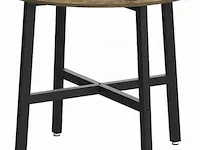 Ronde keukentafel - industrieel - zwart/bruin - 80x75 - afbeelding 1 van  3