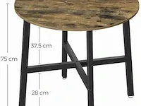 Ronde keukentafel - industrieel - zwart/bruin - 80x75 - afbeelding 3 van  3