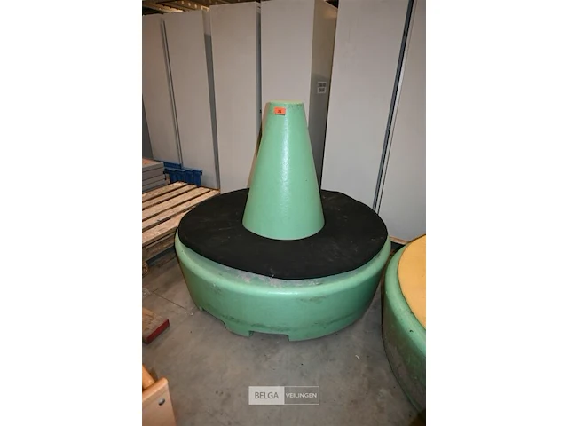 Ronde kunststof zitbank met donutkussen - afbeelding 1 van  4
