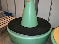 Ronde kunststof zitbank met donutkussen - afbeelding 1 van  4