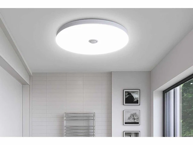 Ronde led plafondlamp met sensor – 20w – 6500k koud wit – ip54 – bewegingssensor – waterdicht (x10) - afbeelding 1 van  4