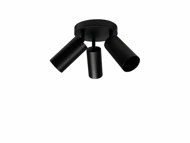 Ronde opbouw armaturen met gu10 fitting - draaibare zwarte spots (8x) - afbeelding 3 van  5