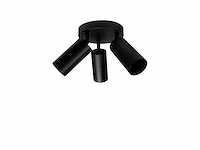 Ronde opbouw armaturen met gu10 fitting - draaibare zwarte spots (8x) - afbeelding 3 van  5