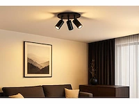 Ronde opbouwarmatuur gu10 – 3 draaibare spots – zwart – aluminium – ø150 mm – ip20 (x8) - afbeelding 1 van  5
