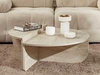Ronde salontafel in melamine in marmerlook 85 cm - afbeelding 1 van  7