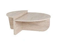 Ronde salontafel in melamine in marmerlook 85 cm - afbeelding 5 van  7