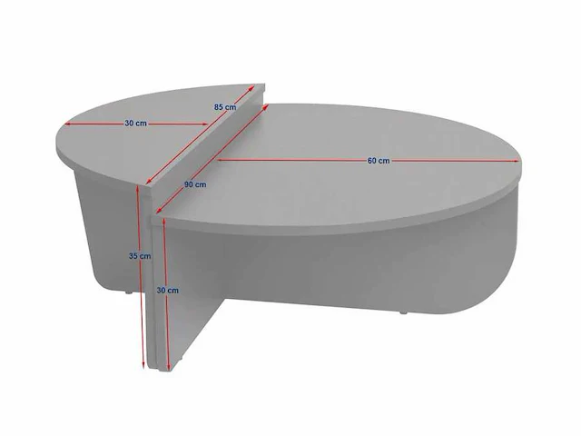 Ronde salontafel in melamine in marmerlook 85 cm - afbeelding 6 van  7