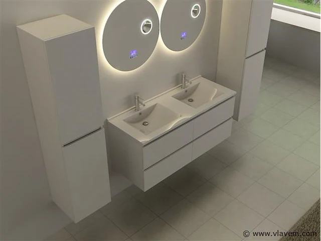 Ronde spiegel met led verlichting & bluetooth - ø60 cm - afbeelding 2 van  4