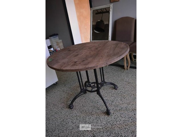 Ronde tafel ø 1m h75cm met ijzeren onderstel - afbeelding 1 van  3
