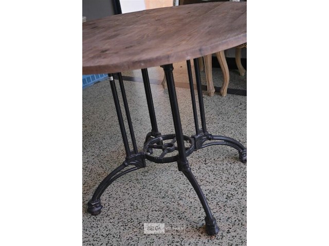Ronde tafel ø 1m h75cm met ijzeren onderstel - afbeelding 2 van  3