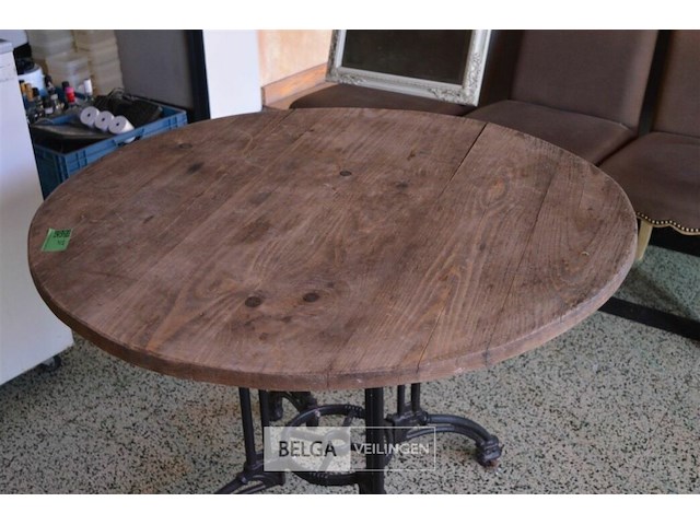 Ronde tafel ø 1m h75cm met ijzeren onderstel - afbeelding 3 van  3