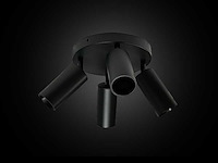 Ronde wandlamp gu10 – 4 draaibare – zwart – aluminium – ø200 mm – ip20 (x5) - afbeelding 4 van  5