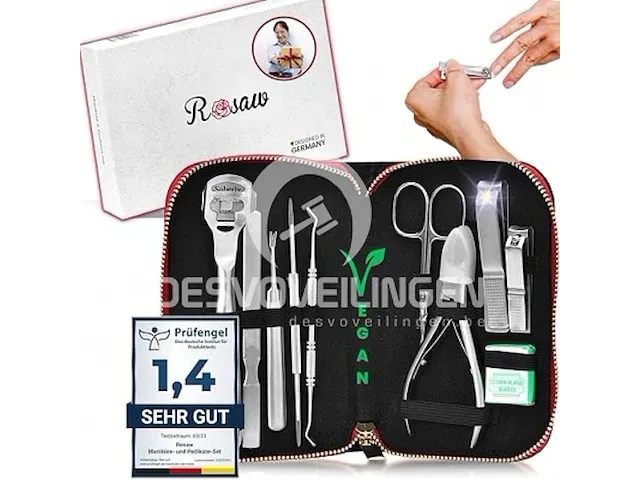 Rosaw manicure & pedicureset, 10-delige nagelverzorgingsset - afbeelding 1 van  1