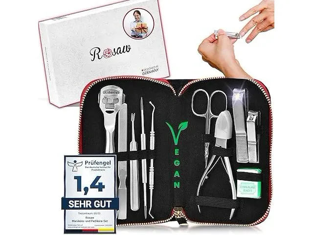 Rosaw manicure & pedicureset, 10-delige nagelverzorgingsset - afbeelding 1 van  4