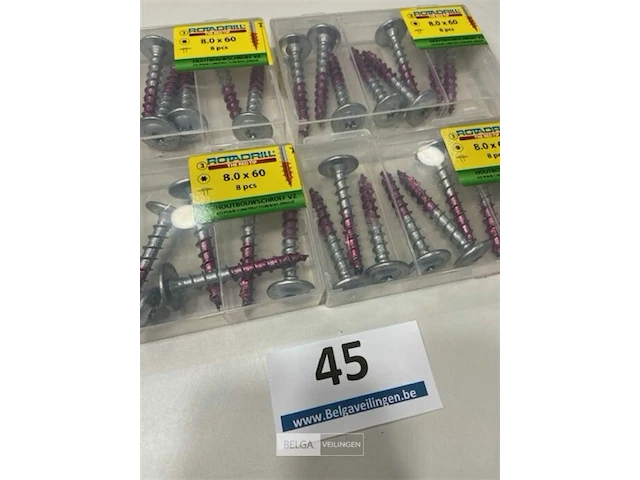 Rotadriil houtbopuwschroef 8 x 60 torx 32 stuks - afbeelding 3 van  3