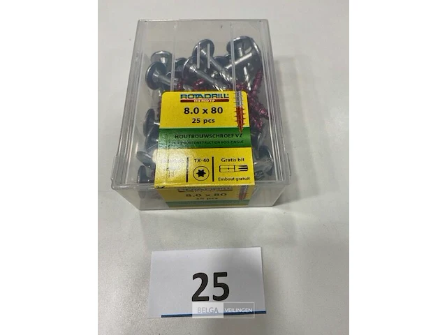 Rotadriil houtbopuwschroef 8x80 torx 25 stuks - afbeelding 3 van  3