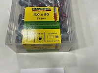 Rotadriil houtbopuwschroef 8x80 torx 25 stuks - afbeelding 3 van  3