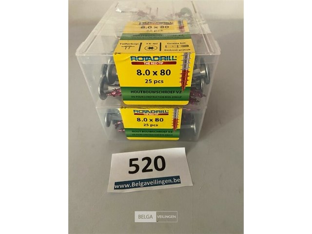 Rotadriil houtschroef torx 8x80 50 stuks - afbeelding 1 van  3