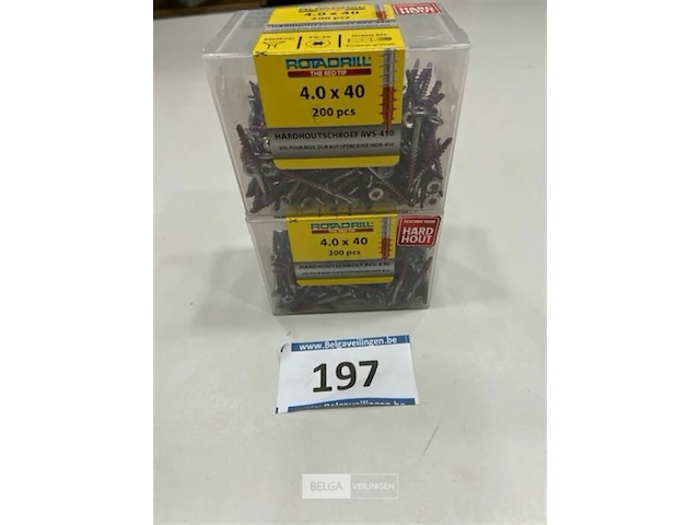 Rotadril hardhoutschroef 4 x 40 400 stuks inox - afbeelding 1 van  3