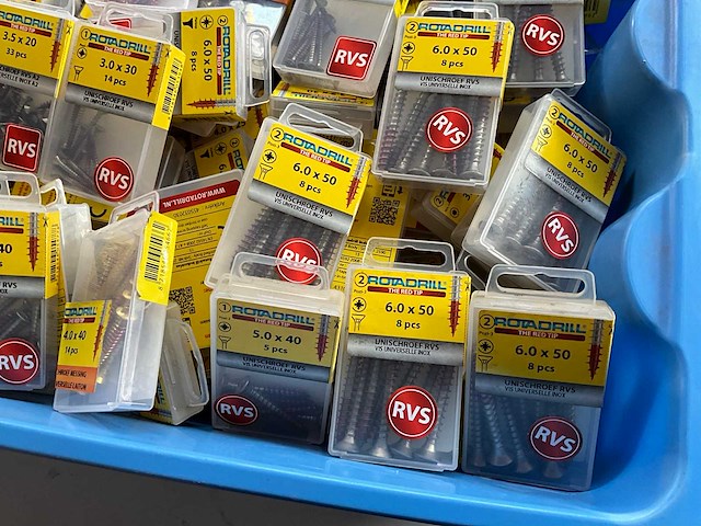 Rotadrill diverse maten schroeven rvs en messing (100x) - afbeelding 4 van  6