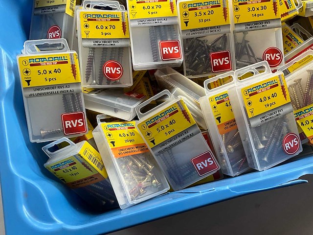 Rotadrill diverse maten schroeven rvs en messing (100x) - afbeelding 5 van  6