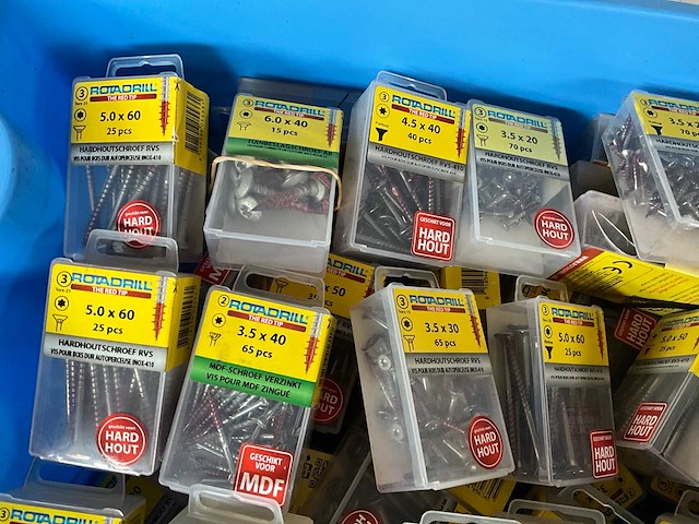 Rotadrill diverse schroeven rvs en messing (50x) - afbeelding 2 van  6