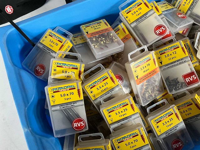 Rotadrill diverse schroeven rvs & messing (100x) - afbeelding 2 van  5