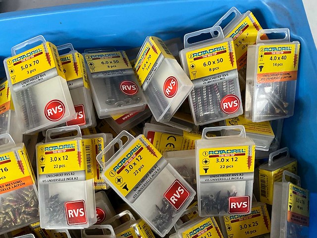 Rotadrill diverse schroeven rvs & messing (100x) - afbeelding 3 van  5