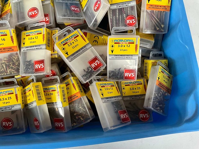 Rotadrill diverse schroeven rvs & messing (100x) - afbeelding 4 van  5