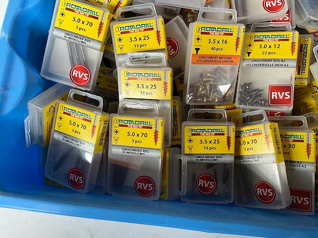 Rotadrill diverse schroeven rvs & messing (100x) - afbeelding 5 van  5