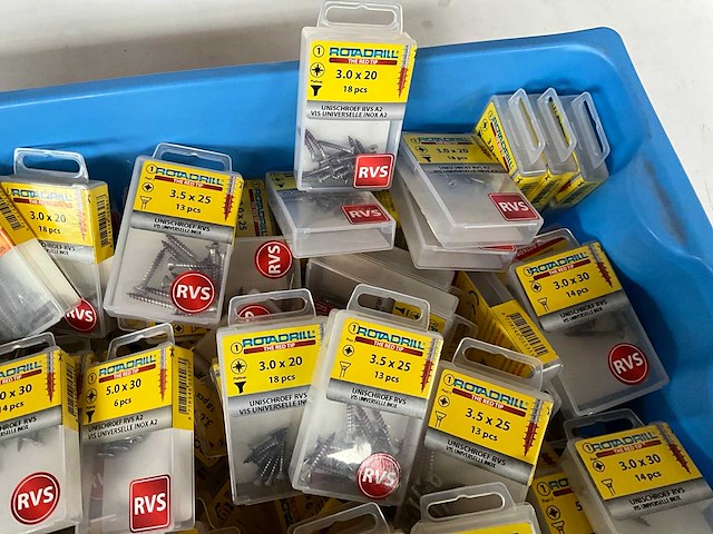 Rotadrill diverse schroeven rvs & messing (100x) - afbeelding 3 van  6