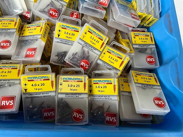 Rotadrill diverse schroeven rvs & messing (100x) - afbeelding 4 van  6