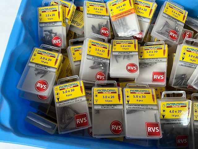 Rotadrill diverse schroeven rvs & messing (100x) - afbeelding 5 van  6