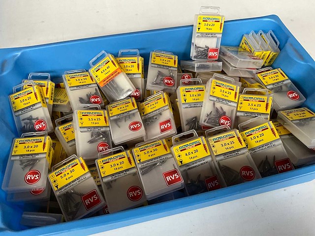 Rotadrill diverse schroeven rvs & messing (100x) - afbeelding 6 van  6