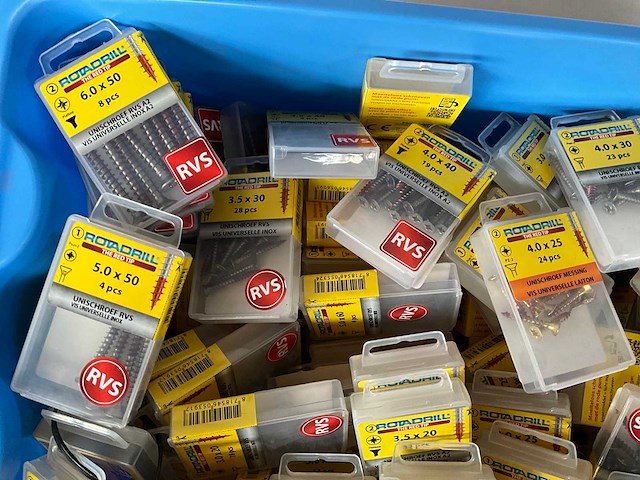 Rotadrill diverse schroeven rvs & messing (100x) - afbeelding 2 van  6