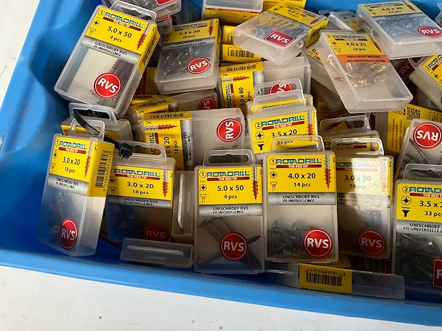 Rotadrill diverse schroeven rvs & messing (100x) - afbeelding 5 van  6