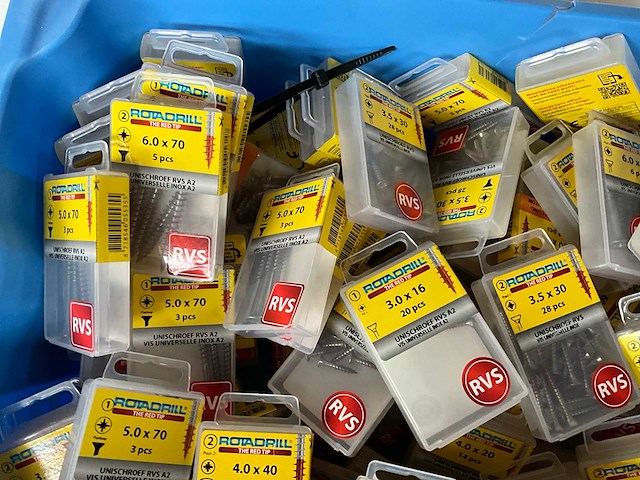 Rotadrill diverse schroeven rvs & messing (100x) - afbeelding 2 van  6