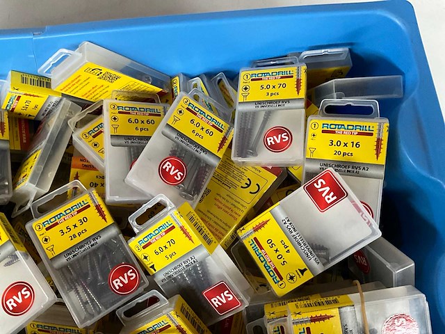 Rotadrill diverse schroeven rvs & messing (100x) - afbeelding 3 van  6