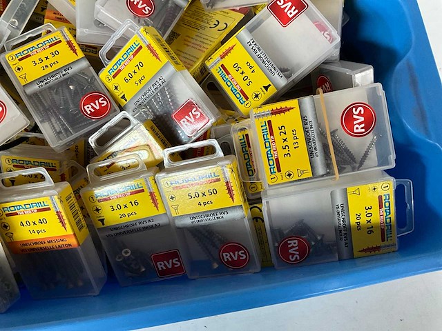 Rotadrill diverse schroeven rvs & messing (100x) - afbeelding 4 van  6