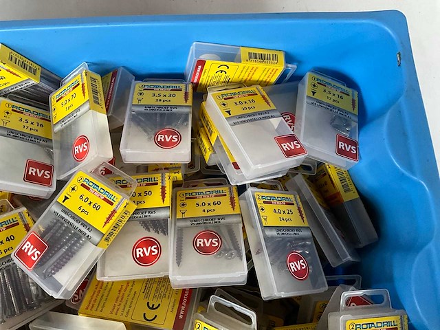 Rotadrill diverse schroeven rvs & messing (100x) - afbeelding 3 van  6