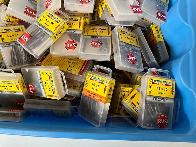 Rotadrill diverse schroeven rvs & messing (100x) - afbeelding 4 van  6