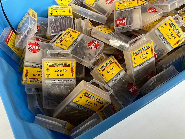 Rotadrill diverse schroeven rvs & messing (100x) - afbeelding 5 van  6