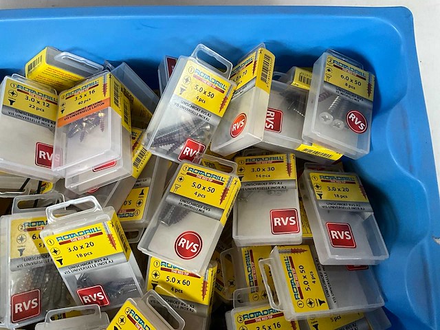 Rotadrill diverse schroeven rvs & messing (100x) - afbeelding 3 van  6