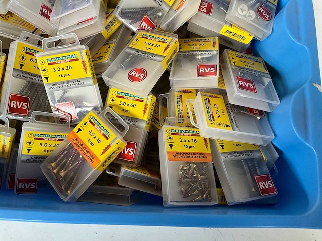 Rotadrill diverse schroeven rvs & messing (100x) - afbeelding 4 van  6