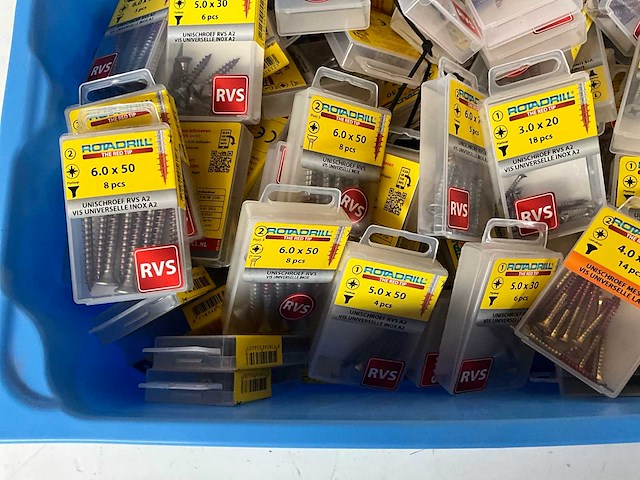 Rotadrill diverse schroeven rvs & messing (100x) - afbeelding 5 van  6