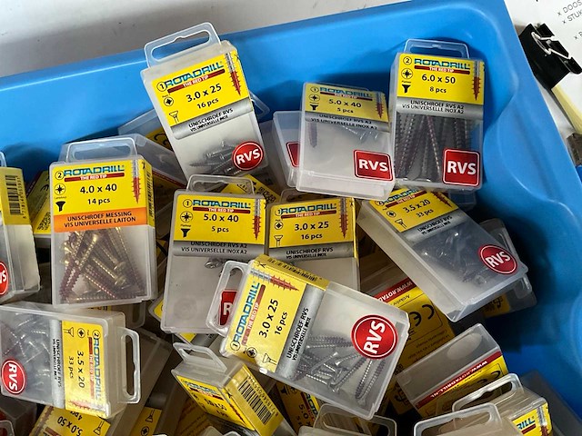 Rotadrill diverse schroeven rvs & messing (100x) - afbeelding 3 van  6