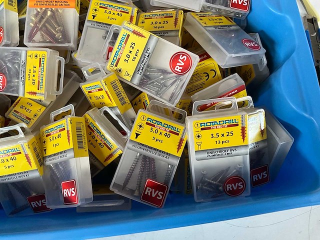 Rotadrill diverse schroeven rvs & messing (100x) - afbeelding 4 van  6