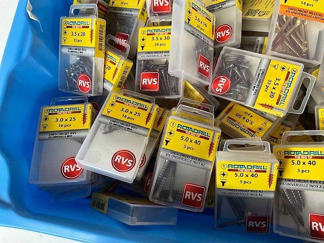 Rotadrill diverse schroeven rvs & messing (100x) - afbeelding 5 van  6