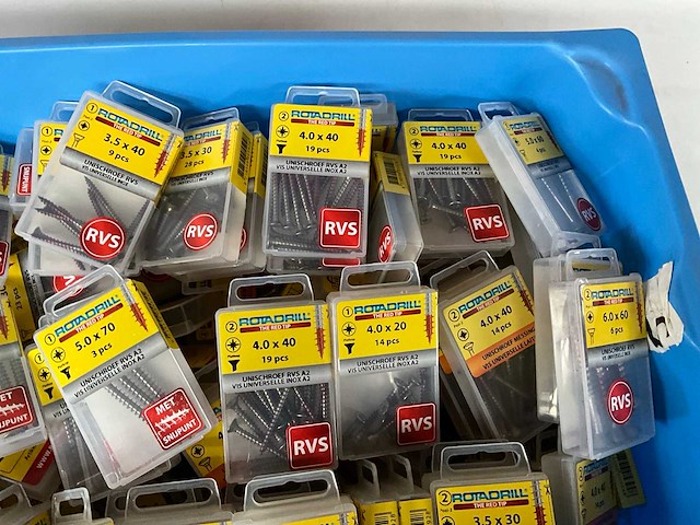 Rotadrill diverse schroeven rvs & messing (100x) - afbeelding 3 van  6